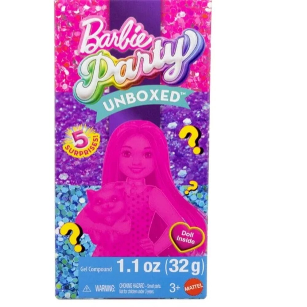 Barbie Party Unboxed Doll– 5 surprises! NEW & SEALED GLAM PARTY SERIES